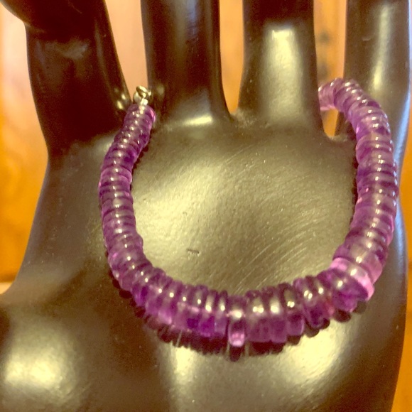 Amethyst bracelet on adjustable cord - Picture 1 of 4